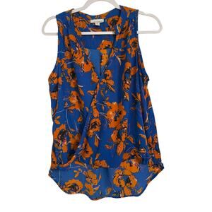 Allison Joy New Women's M Boho Colorful Floral Wrap Hi Lo Sleeveless Flowy Top
